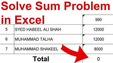 excel showing function not result|excel autosum not adding correctly.